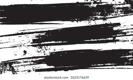 Juego de pinceladas Horizontales Grunge, tiras de textura de tinta afligida para Anuncios y arte Urbana