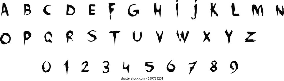 Grunge / Horror Font  - Vector