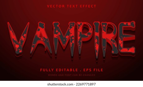 Grunge Horror Word Vampire Editable Text Effect Design. Im Grafikstil gespeicherte Wirkung