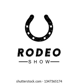 Grunge Horseshoe Rodeo Logo