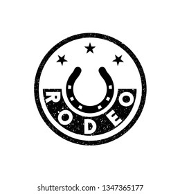 Grunge Horseshoe Rodeo Logo