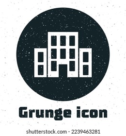 Grunge House icon isolated on white background. Home symbol. Monochrome vintage drawing. Vector