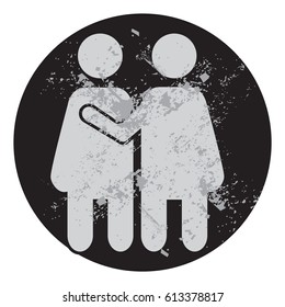 grunge hug icon 