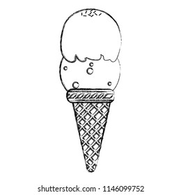 grunge ice cream with two balls and cone