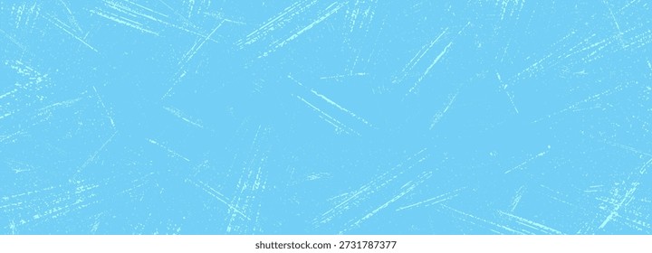 Textura de superposición de hielo Grunge con grietas blancas arañadas sobre fondo azul claro. Fondo de invierno abstracto congelado angustiado. Fondo de garabatos grunge con textura.