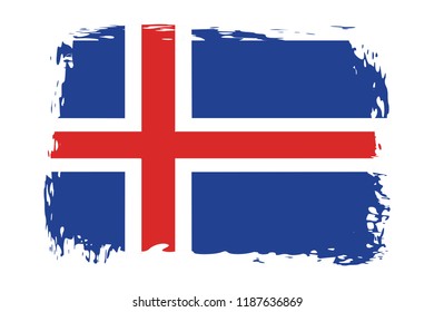 Grunge Iceland flag.flag of Iceland,banner vector illustration. Vector illustration eps10.