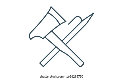 Grunge icon for alternative style and edgy design