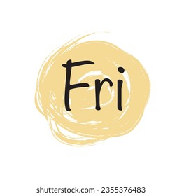 grunge icon day of the week, day of the week Friday in a circle drawn with a grunge brush