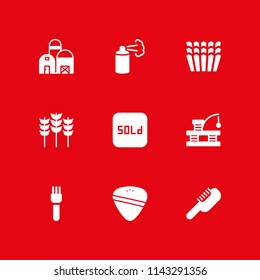 grunge icon set. grains, barn and guitar pick vector icon for graphic design and web