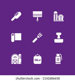 grunge icon set. stamp, barn and sold vector icon for graphic design and web