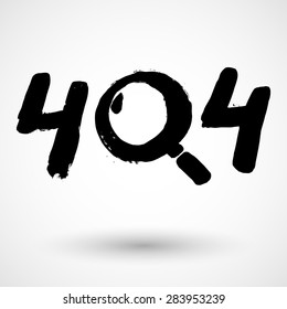 Grunge icon with text 404, isolated on white