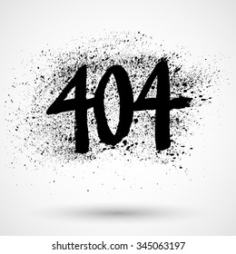 Grunge icon with text 404, isolated on white