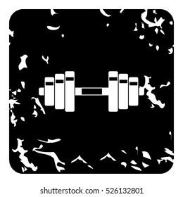 Grunge illustration of barbell vector icon for web