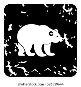  Grunge illustration of bear vector icon for web