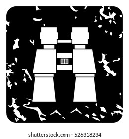 Grunge illustration of binoculars vector icon for web