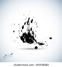 Grunge illustration black paint spray abstract texture, Background to create grunge vector effect EPS 10.