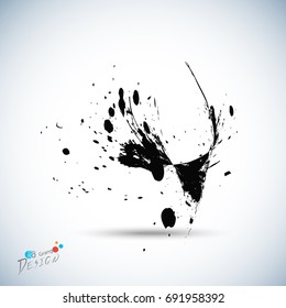 Grunge illustration black paint spray abstract texture, Background to create grunge vector effect EPS 10.