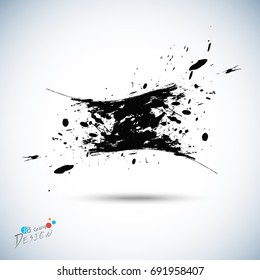 Grunge illustration black paint spray abstract texture, Background to create grunge vector effect EPS 10.