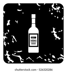 Grunge illustration of bottle of vodka vector icon for web