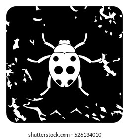 Grunge illustration of bug vector icon for web