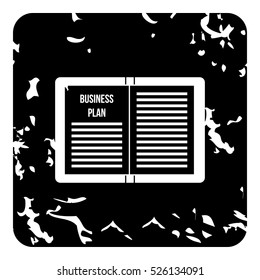 Grunge illustration of business plan vector icon for web