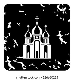 Grunge illustration of church vector icon for web