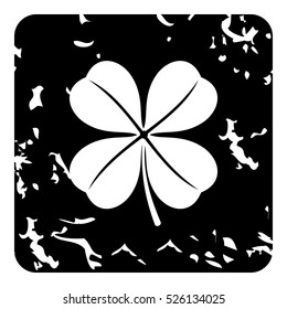 Grunge illustration of clover vector icon for web