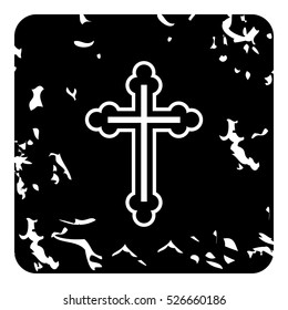 Grunge illustration of cross vector icon for web