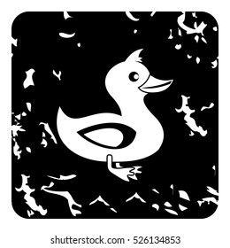 Grunge illustration of duck vector icon for web