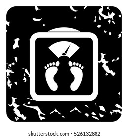 Grunge illustration of floor scales vector icon for web