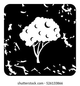 Grunge illustration of fruit tree vector icon for web