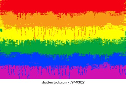 grunge illustration of gay and lesbian flag