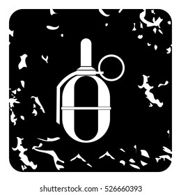 Grunge illustration of grenade vector icon for web