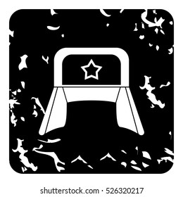 Grunge illustration of hat with earflaps vector icon for web