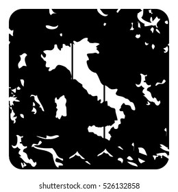 Grunge illustration of Italy map vector icon for web