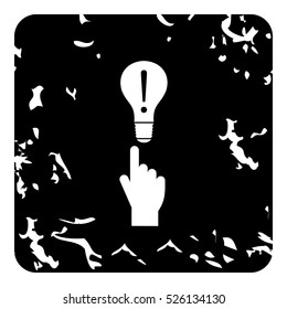 Grunge illustration of lamp vector icon for web