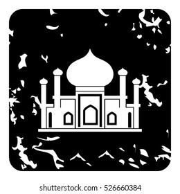 Grunge illustration of mosque vector icon for web