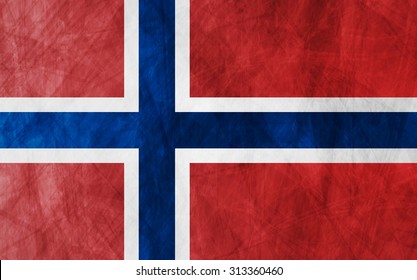 Grunge illustration of Norway flag. Vector background