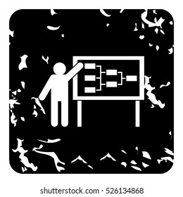Grunge illustration of presentation vector icon for web