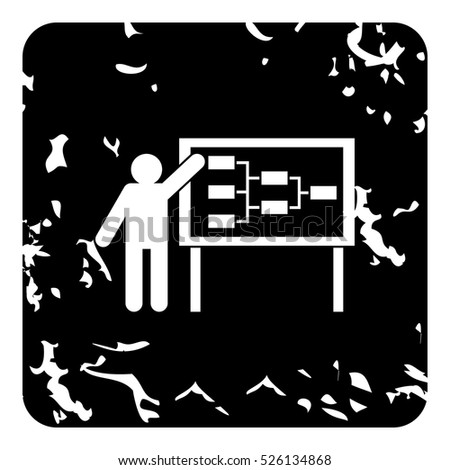 Grunge illustration of presentation vector icon for web