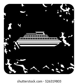 Grunge illustration of ship vector icon for web