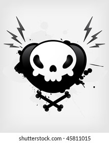 Grunge Illustration of skull symbol