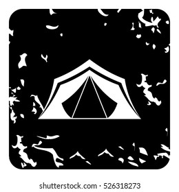 Grunge illustration of tent vector icon for web