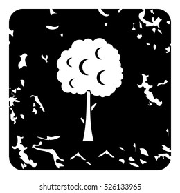 Grunge illustration of tree vector icon for web