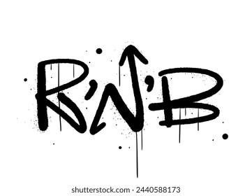 Grunge illustration with urban graffiti street art. Concept for r'n'b, rappers. Cool print for graphic tee, streetwear, hoodie. Vintage retro symbol. Nostalgia for 1980s, 1990s - Vector artwork.