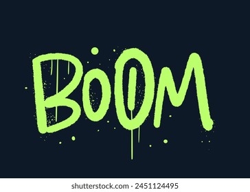 Grunge illustration with urban graffiti street art. Concept for DJ, podcast, rappers. Cool print for graphic tee, streetwear, hoodie. Vintage retro symbol. Nostalgia for 1980s, 1990s - Vector artwork.