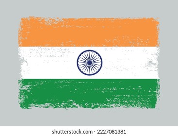 Grunge India Fahne. Vektor alte Flagge von Indien.