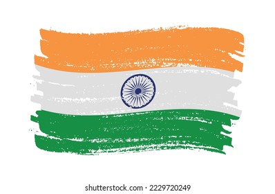 Grunge India flag.Brush stroke India flag.