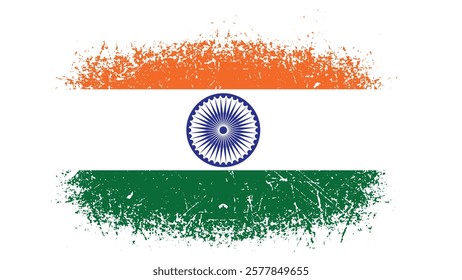Grunge Indian flag vector design.