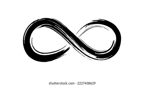 Grunge infinity brush stroke symbol.